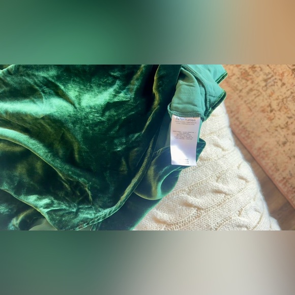 Reformation Elvie Velvet Dress In Forest, brand new, never worn, no flaws. - Picture 14 of 16